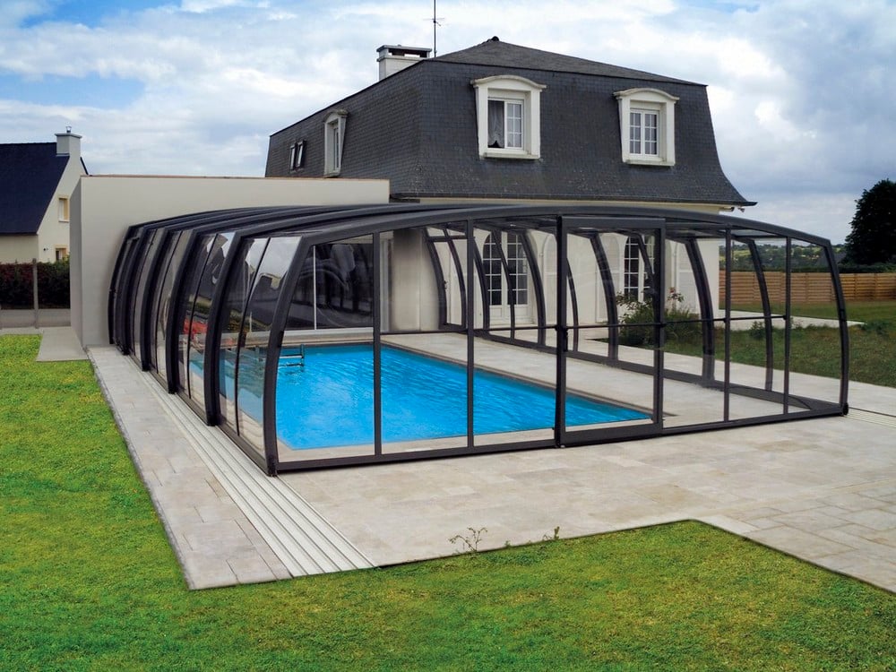 Abri de piscine adossé télescopique