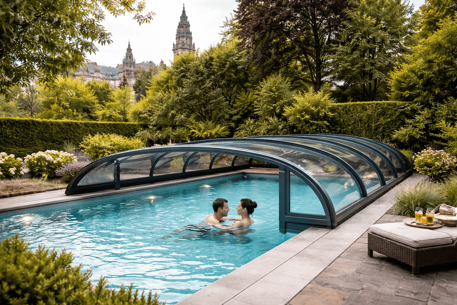 piscine toute l'année à Lille grace à l'abri de piscine
